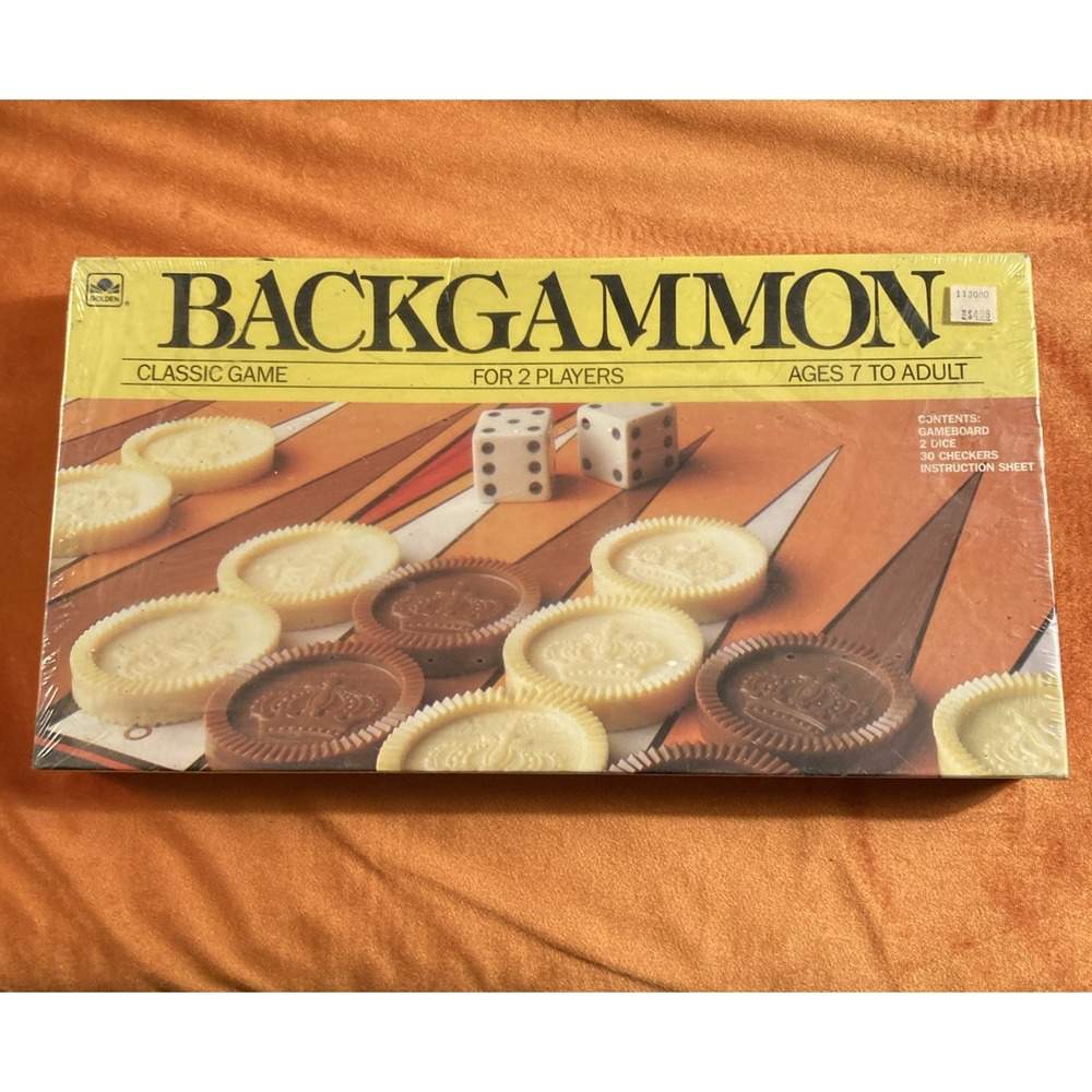 Vintage Backgammon Classic Game  Golden 1989 New Sealed Board Game Old School